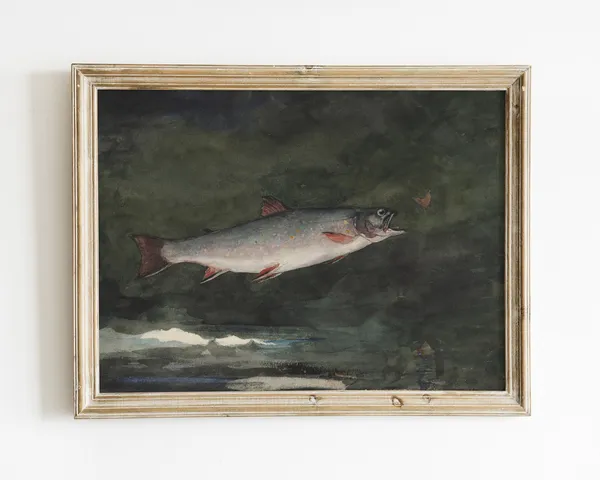 Vintage Fish Lake Watercolor Fish Decor Art Print