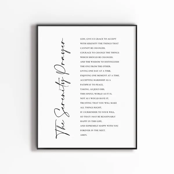 Serenity Prayer Bible Verse, Christian Scripture Poster
