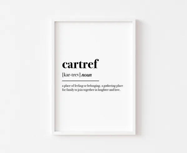 Cartref Definition Welsh Home Bedroom Art Print