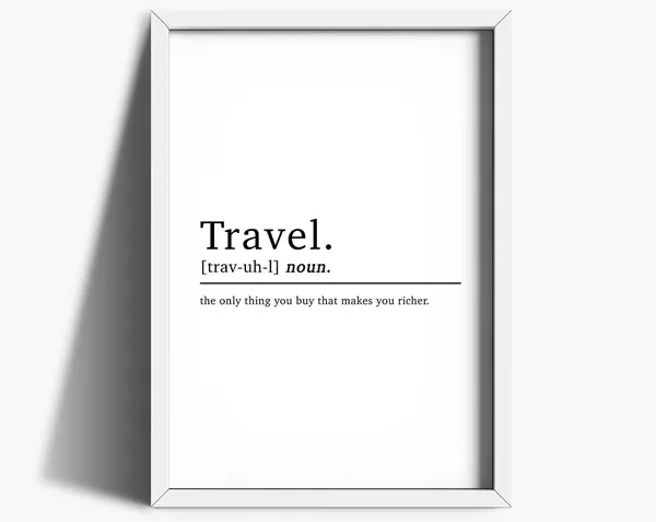 Travel Definition Poster, Bedroom and Home Office Decor