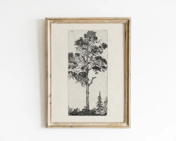 Botanical Sketch Tree Illustration, Vintage Art Print