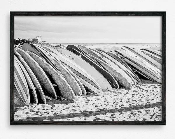 Vintage Surfboard Beach Print, Hawaii and Florida