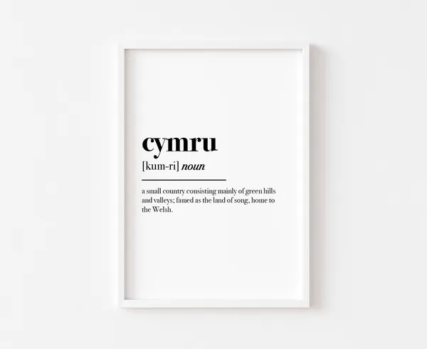 Cymru Definition Welsh Print, Home Bedroom Decor