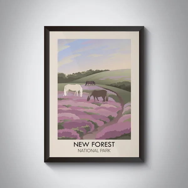 New Forest National Park Vintage Travel Poster Art Print