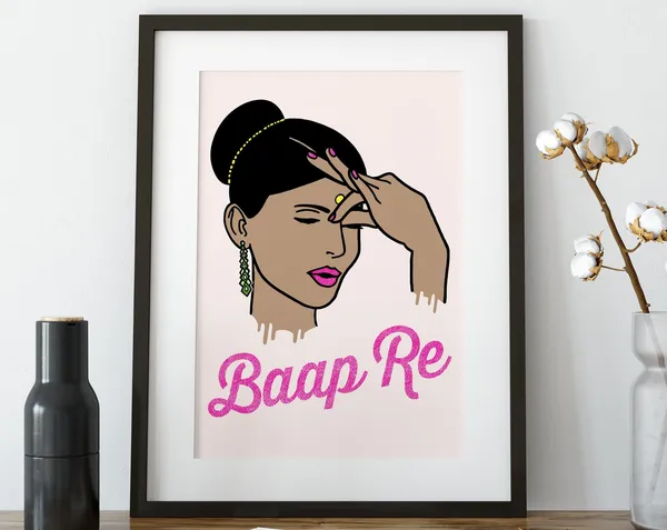 Indian Desi Baap Re Poster Print