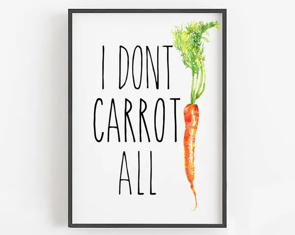 I Dont Carrot All Sign Funny Kitchen Decor