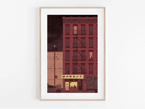 NYC Chinatown Lam Zhou Restaurant Art Print