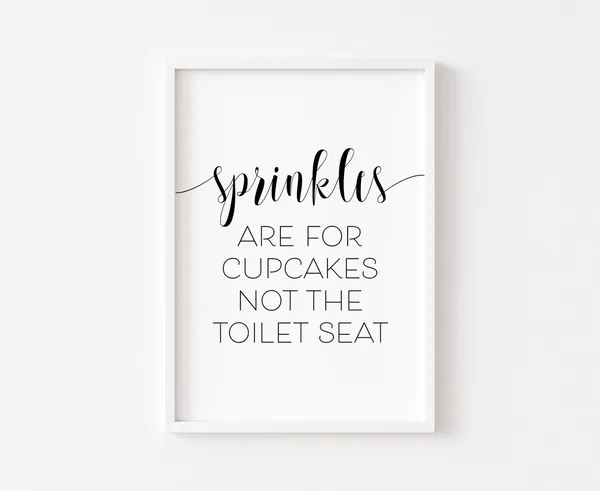 Sprinkles Cupcake Toilet Poster, Rude Funny Bathroom Decor