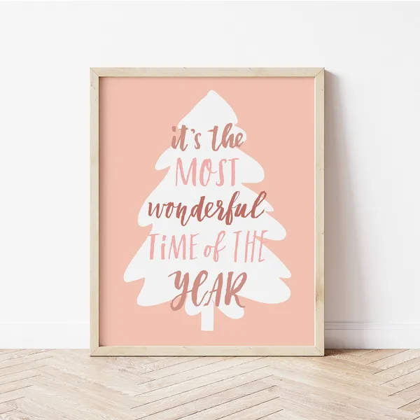 Boho Christmas Tree Print, Earthy Modern Decor