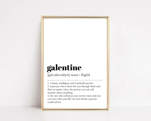 Galentine Definition Typography Art Print