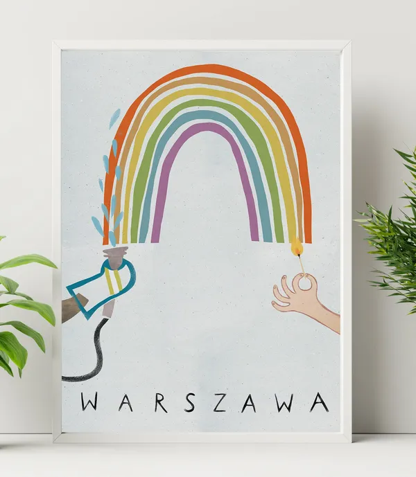 Polska Poland Boho Travel Poster, Warsaw Illustration