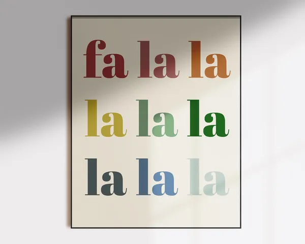 Fa La La Holiday Christmas Wall Art Print