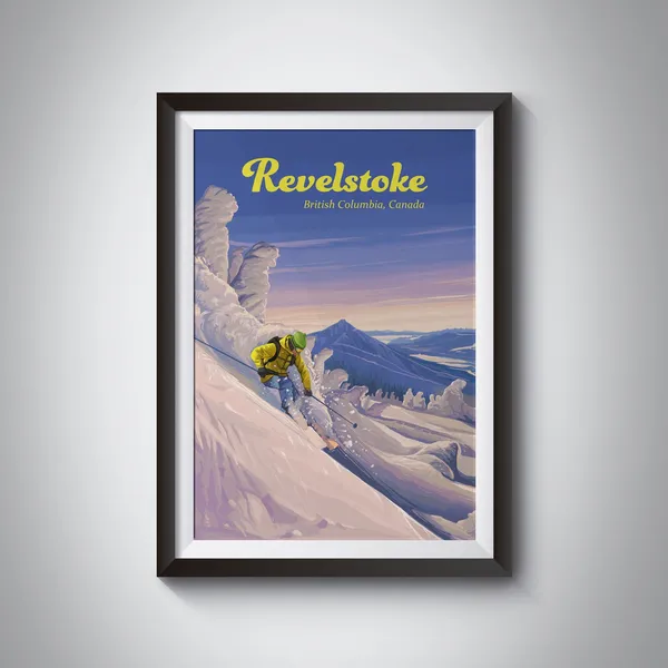 Revelstoke Ski Resort Vintage Travel Poster