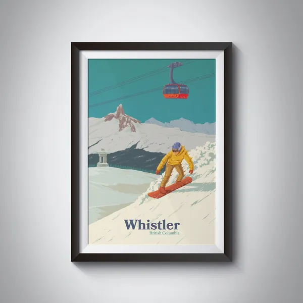 Whistler Blackcomb Snowboarding Poster, British Columbia