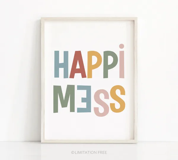 Happimess Kids Affirmation Art Print, Playroom Decor