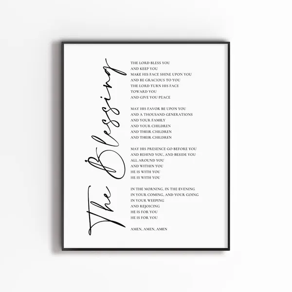 The Blessing, Numbers 6:24-26 Bible Verse Art Print