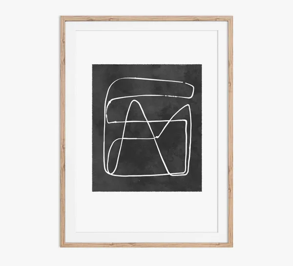 Contemporary Abstract Mountains Line Art, Art Print