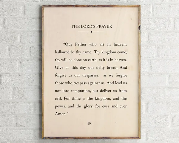 The Lord's Prayer Scripture Print, Christian Wall Art