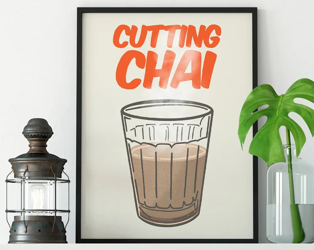 Indian Desi Cutting Chai Art Print