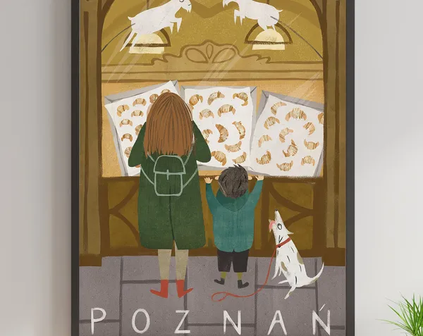 Pozna Poland Retro Travel Poster, Wall Decoration