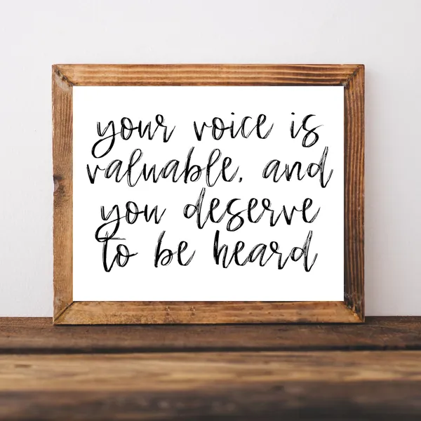 Your Voice Is Valued Art Print, Social Worker Gift