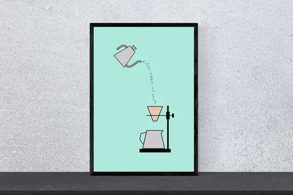 Filter Coffee Not People Poster, Minimal Modern Art Print