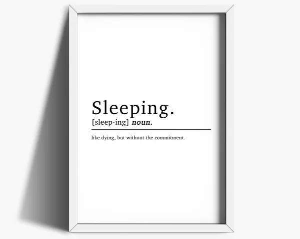 Sleeping Definition Print, Bedroom Wall Art