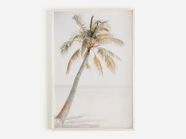 Pastel Palm Tree Tropical Beach Art Print