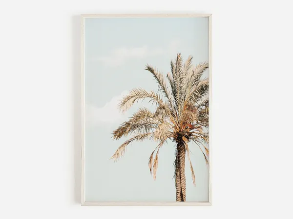 Summer Palm Trees Pastel Beach Art Print