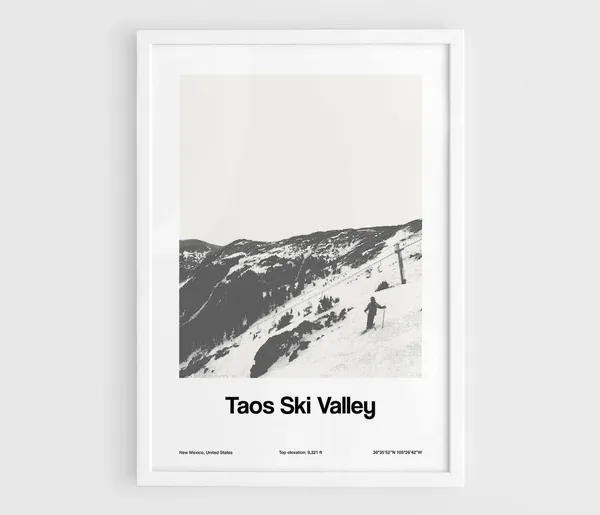 Taos Ski Valley, New Mexico Minimalist Travel Poster