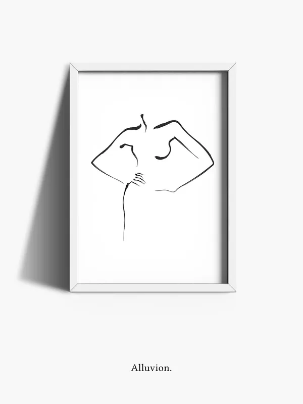 Body Line Drawing Feminist Fashion Wall Art Print