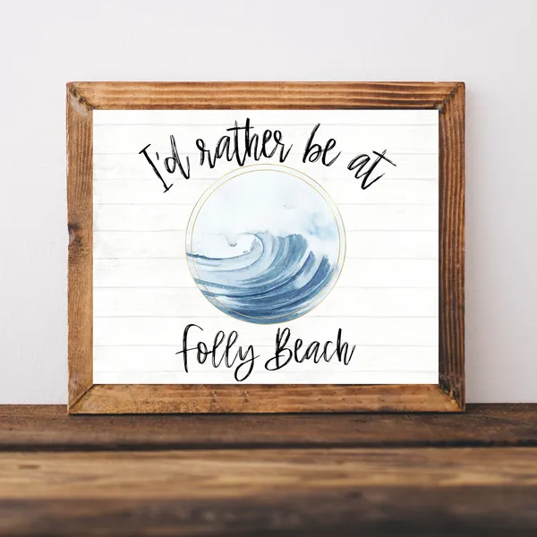 Folly Beach Pier Art Print, South Carolina Travel