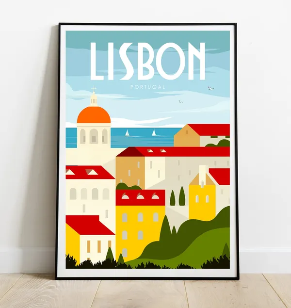 Lisbon Travel Wall Art Housewarming Gift Poster