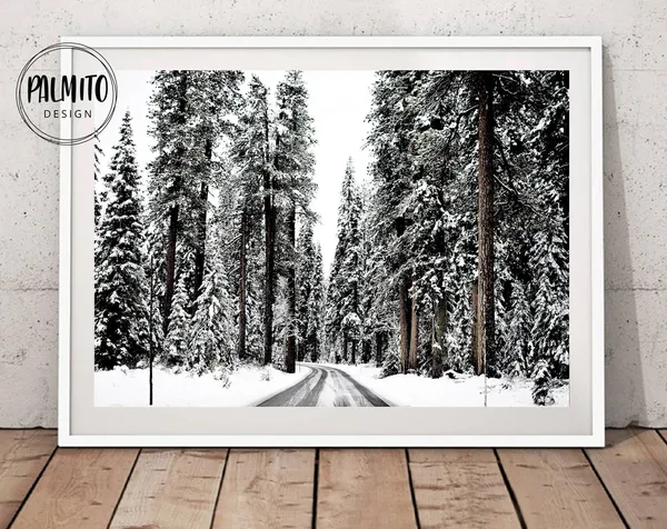 Christmas Winter Nordic Snow Landscape Art Print