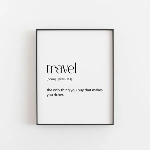 Passport Definition Travel Poster, Adventure Quote