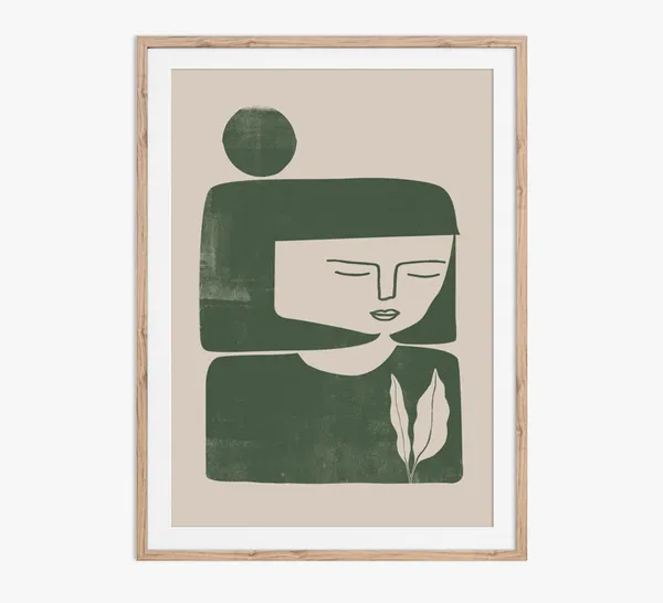 Olive A Woodblock Style Illustration Art Print