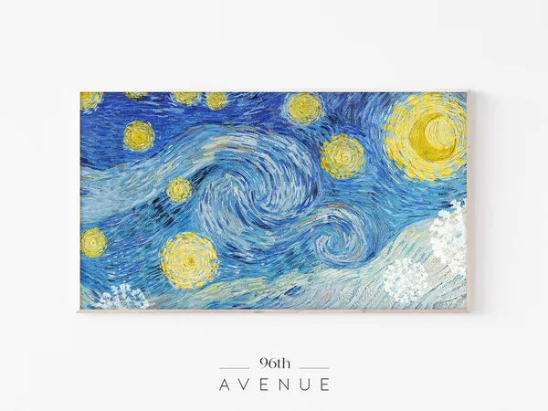 Van Gogh Starry Night Vintage Oil Painting Art Print