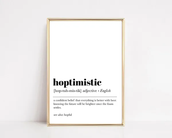 Hoptimistic Definition Craft Beer Art Print