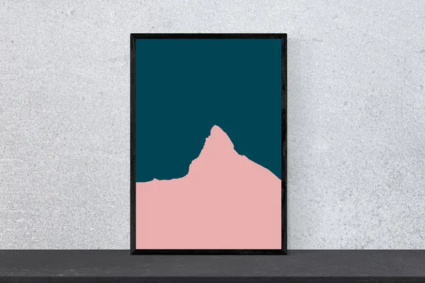 Matterhorn Poster, Minimal Modern Mountain Art Print