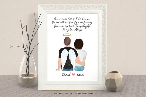 In Heaven Memorial Print, Christmas Family Loss Gift