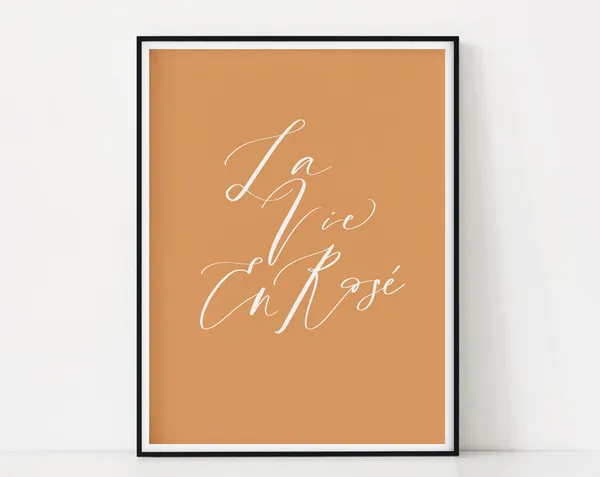 Typography Quote French Poster, Boho Mid-Century Modern