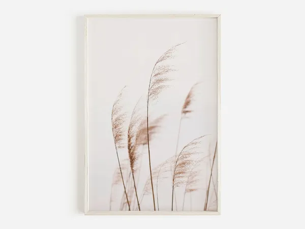 Pampas Grass Beach Wall Art Print