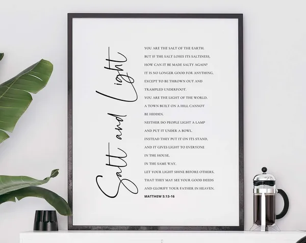 Salt and Light, Matthew 5:13-16 Scripture Art Print