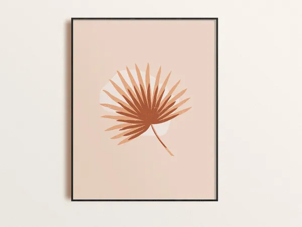 Boho Fan Palm Botanical Art Print, Minimalist Decor