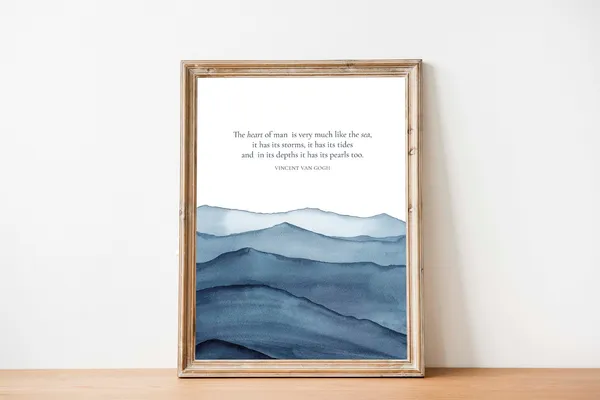 Van Gogh-Inspired Quote Print, Coastal Wall Art