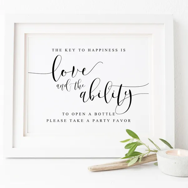Wedding Favour Sign, Bridal Shower Party Poster