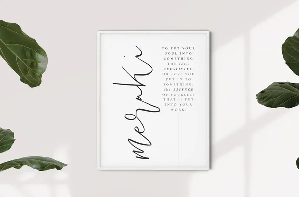 Meraki Definition Greek Inspirational Words Art Print