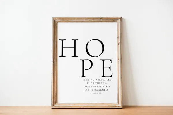 Desmond Tutu Hope Quote, Inspirational Poster