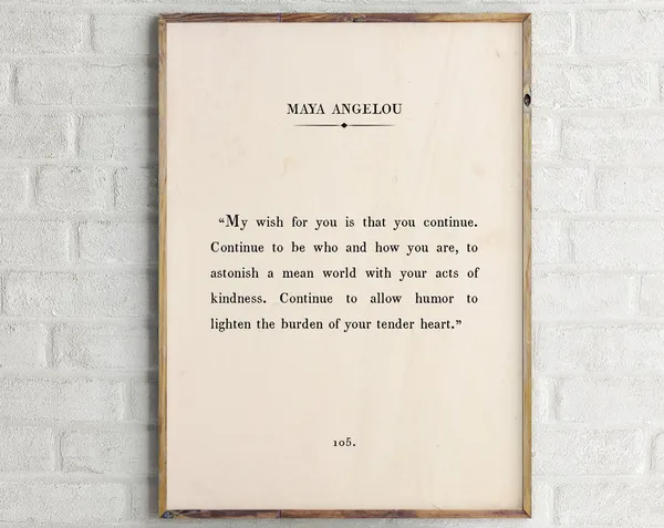 Maya Angelou Quote Book Passage Vintage Poster