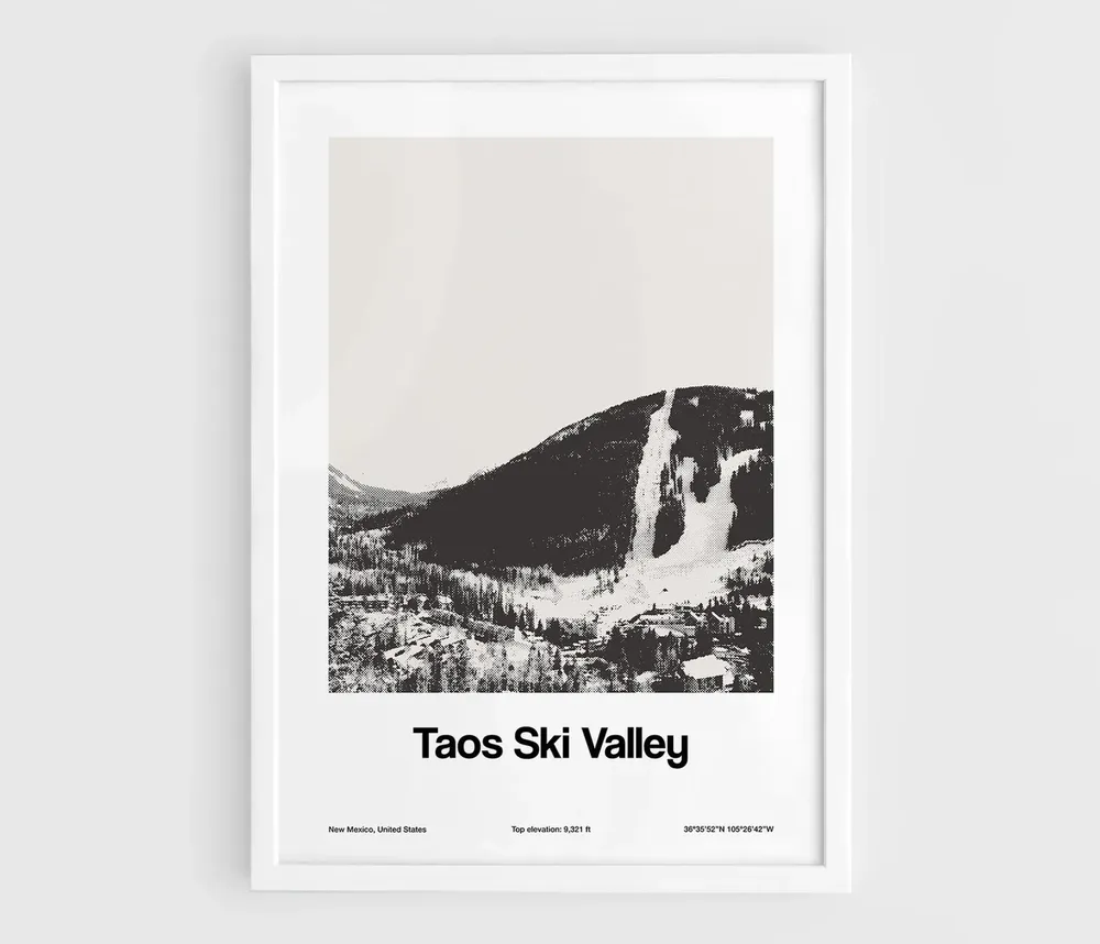 Taos Ski Valley New Mexico Custom Minimalist Travel Poster